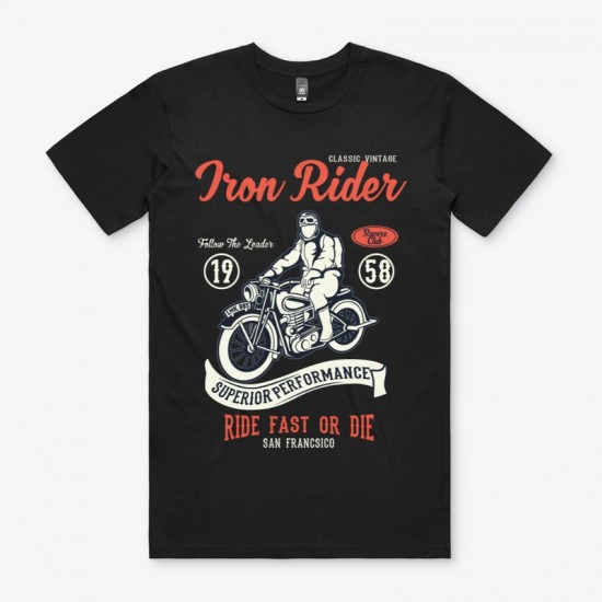 Iron Rider- Ride Fast or Die Printed Graphic T-Shirt