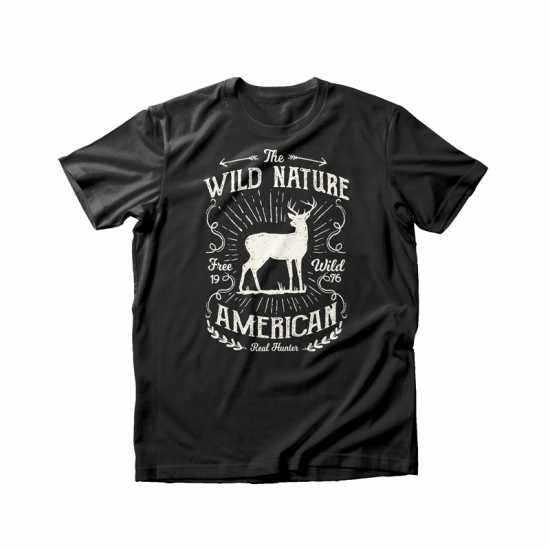 Wildlife Nature American Hunter Printed Graphic T-Shirt